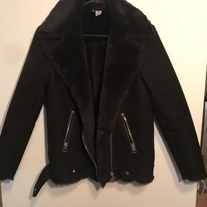 H&M Faux Shearling Moto jacket S: Small